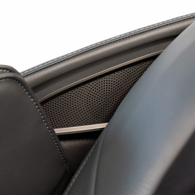 Massagesessel Miore grau-schwarz Bluetooth-Lautsprecher.