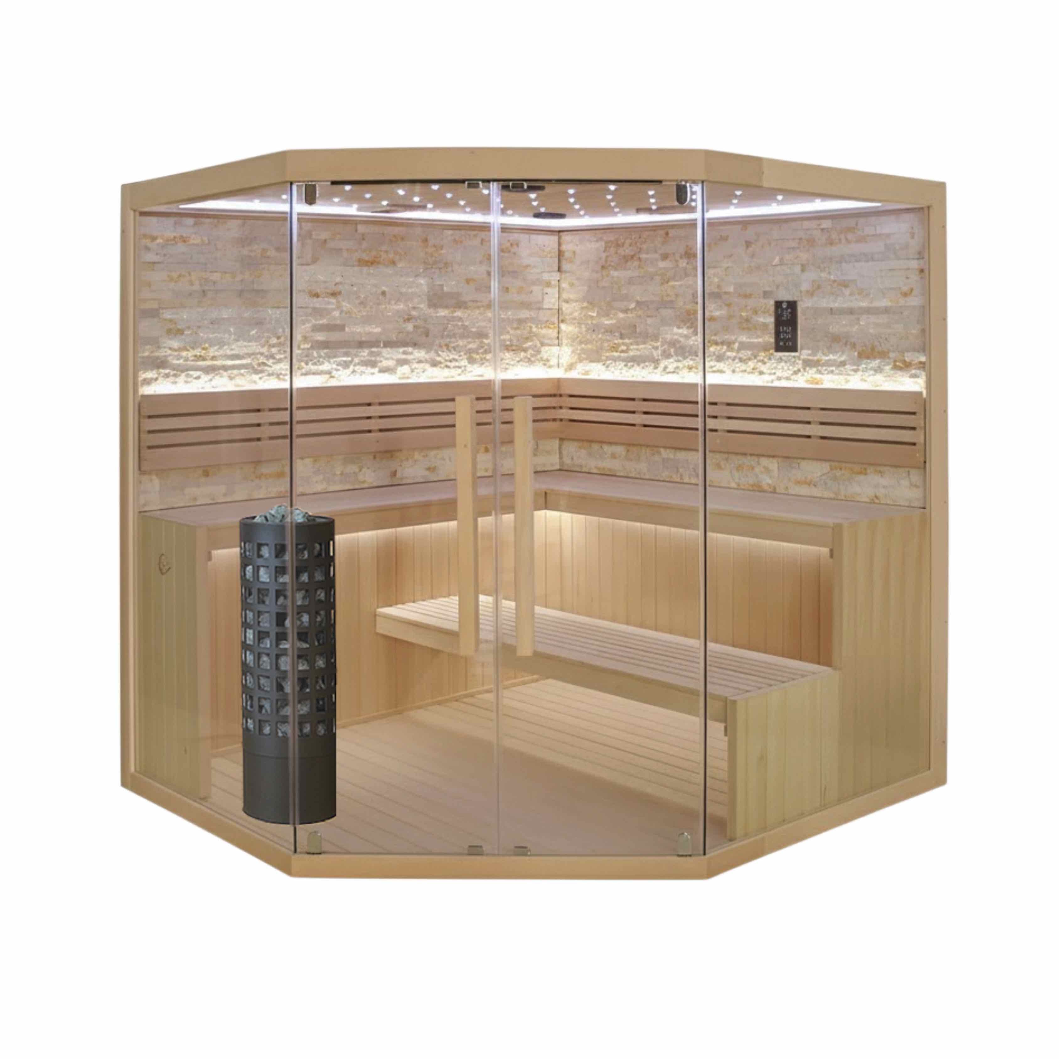 Sauna finska Sidora JK200, Eckmodell für 6 Personen
